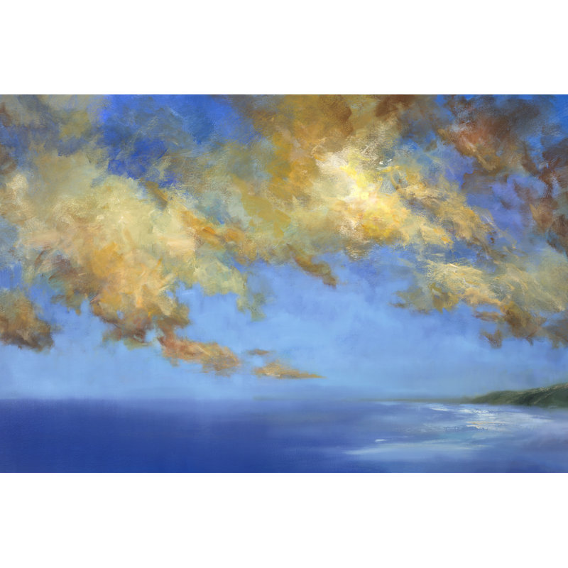 Golden Cloudscape by Sheila Finch - Wrapped Canvas Painting, 30cm H x 46cm W