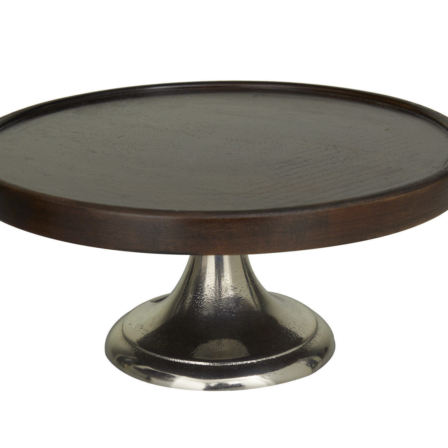 Burrowes Cake Stand, Dark Brown/Silver