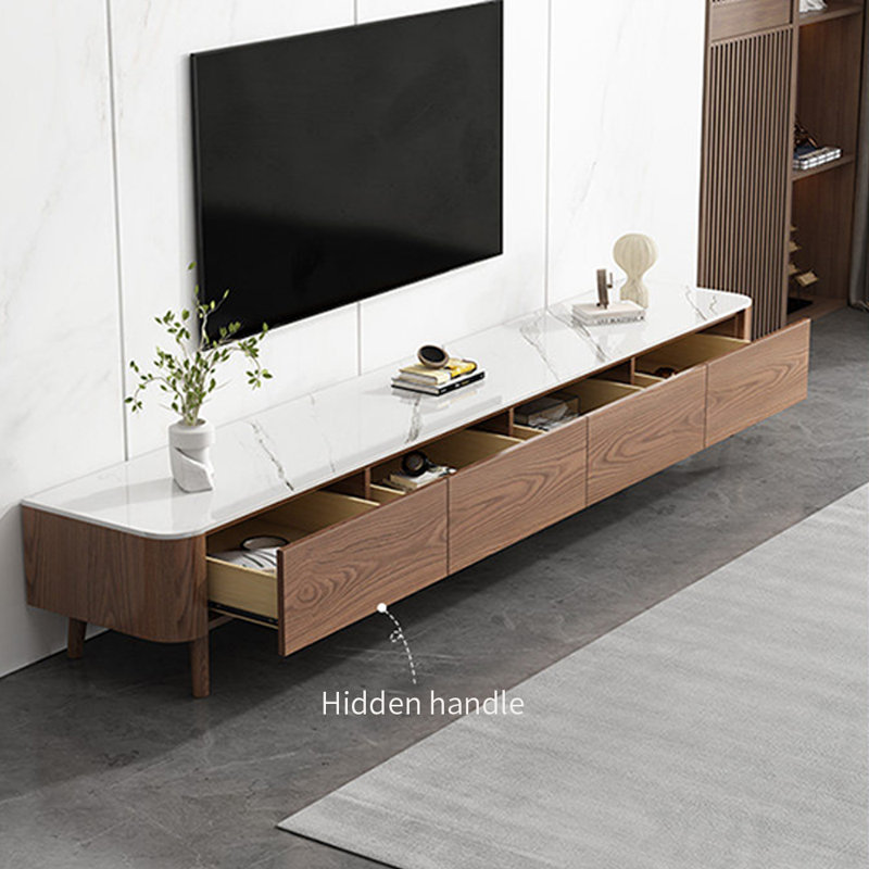 Meuble télé avec tiroir Minimalist, 15.35"H x 86.61"L x 15.74"W