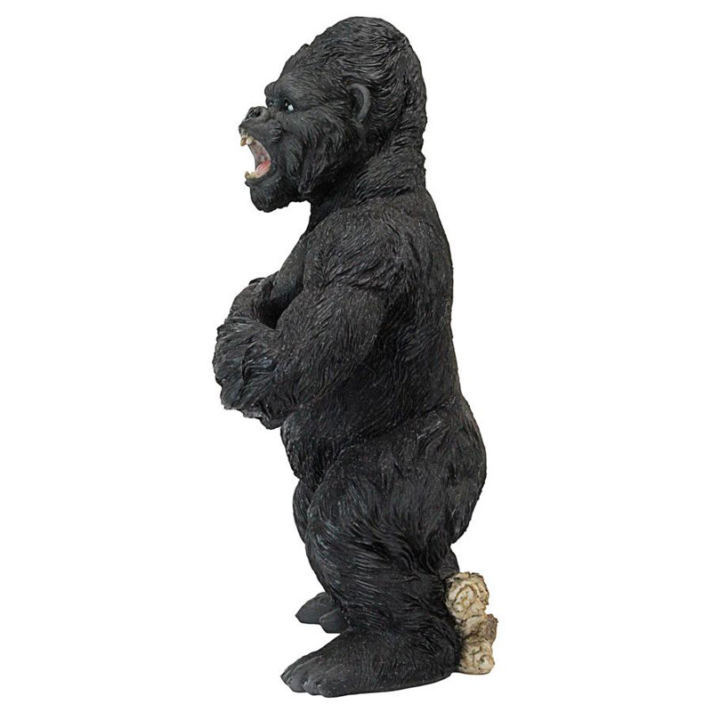 Large Black Resin Great Ape Jungle Animal Statue