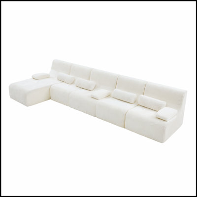 Canapé d'angle surdimensionné de 411,3 cm (161,8 pouces) en forme de L, modulable, pour un salon confortable et flexible