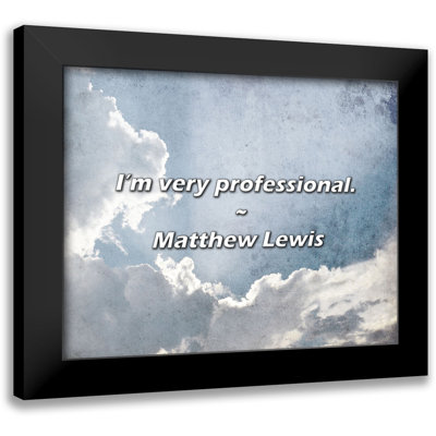 Matthew Lewis Quote: I’m very professional.