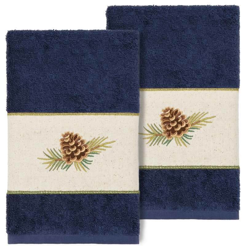 Pierre 100% Turkish Cotton Hand Towel, Midnight Blue