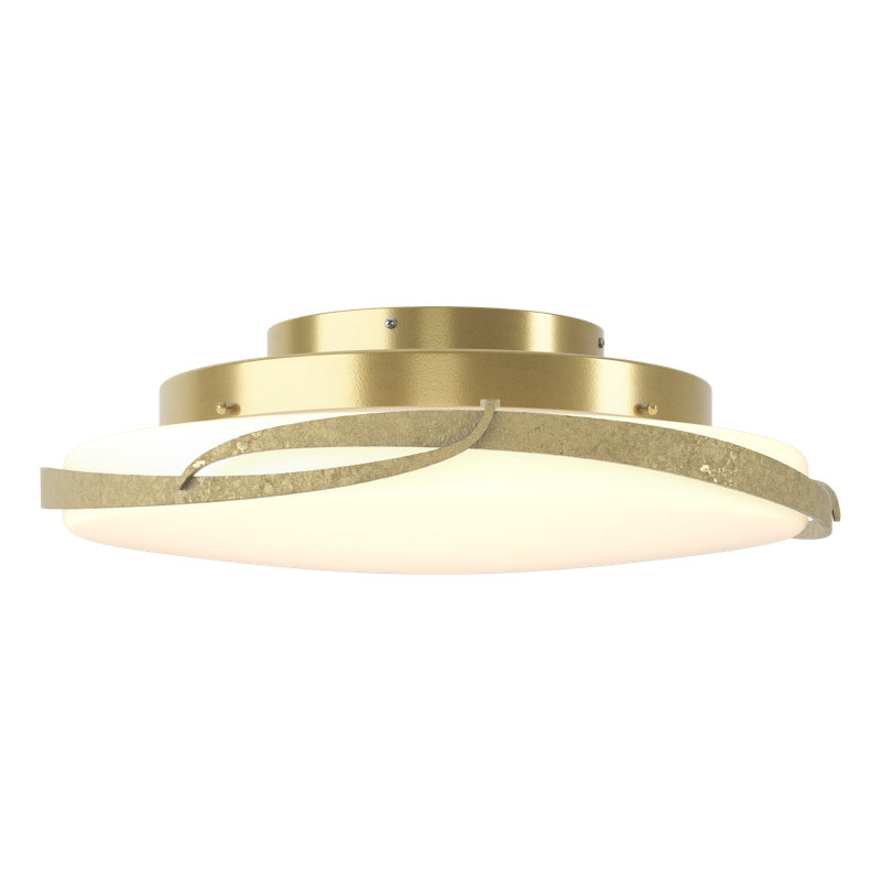 Flora 1 - Light 24.1" Shaded Bowl LED Flush Mount, Modern Brass