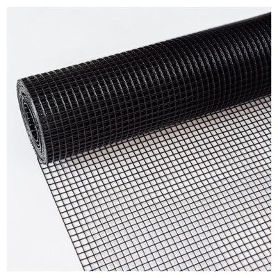 24 In x 50 Ft Black Vinyl Coated Hardware Cloth, 21 Gauge Galvanized Steel Wire Mesh