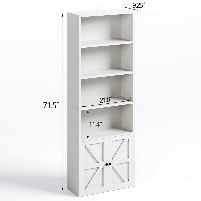 6-Tier Bookshelf Set, White