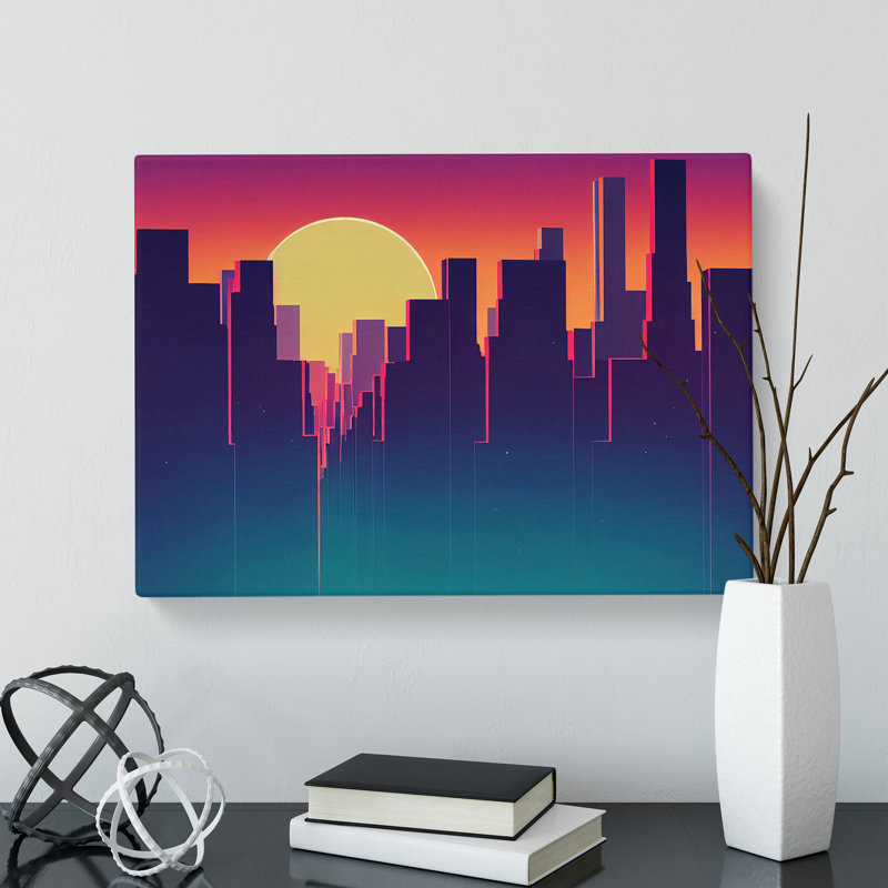Fierce Skyscraper Skyline - Wrapped Canvas, 35cm H x 50cm W x 3cm D
