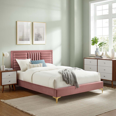 Modway Sofia Channel Tufted Performance Velvet Platform Bed