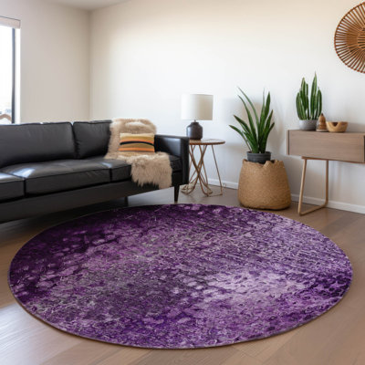 Premium Machine Washable Cerrito AMF565 Purple Rug