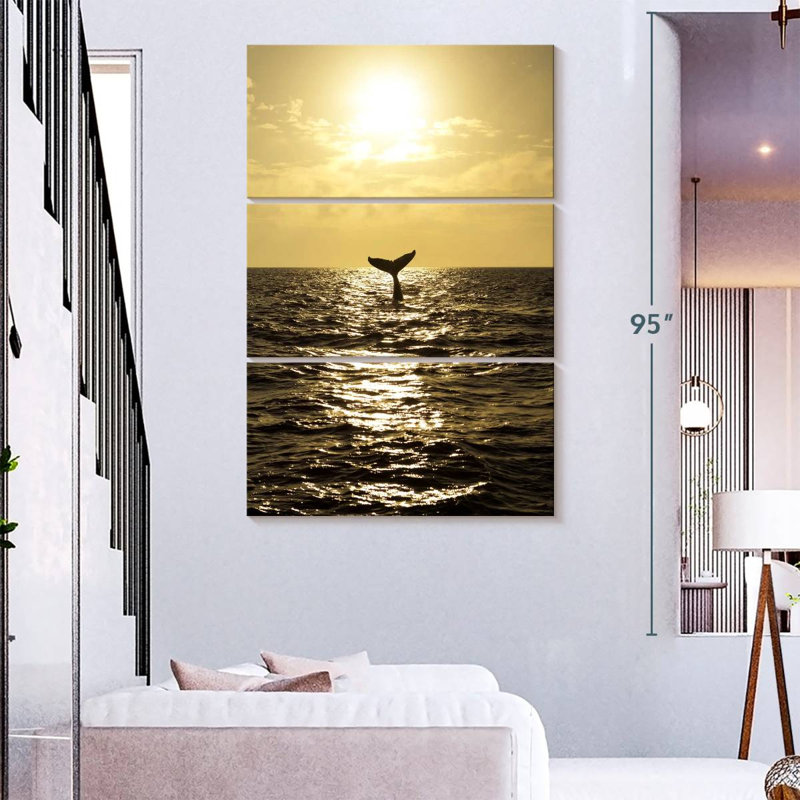 Brampt Sunset Humpback Whale, 74" H x 48" W
