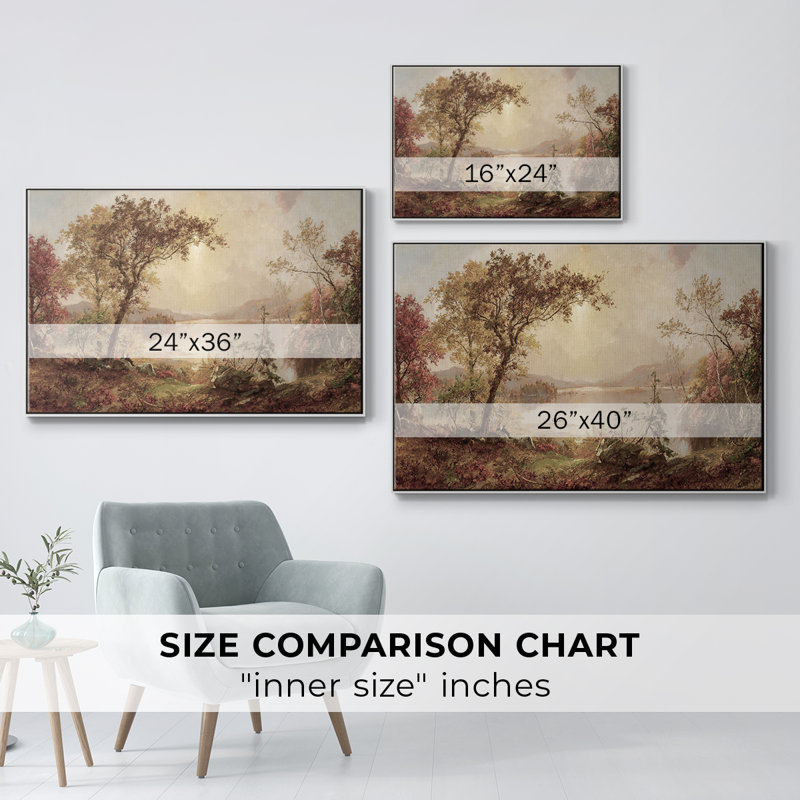 Paysage rétro -ccccxxix, H 17 po x l 25 po x P 2 po, Toile encadrée flottée blanche