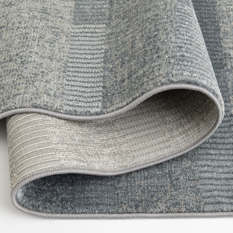 Tapis gris / bleu Bungalow Bungalow, Rectangle 7 pi 10,5 po x 9 pi 10,1 po