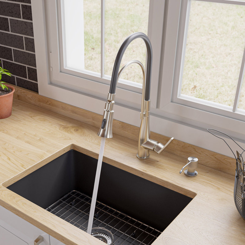 Alfi Brand Pull Down Kitchen Faucet, Brushed Nickel
