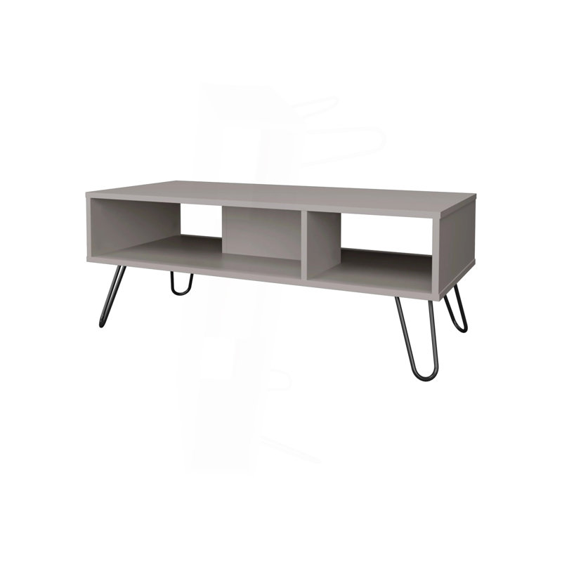 Smoke Coffe Table With 2 Shelf