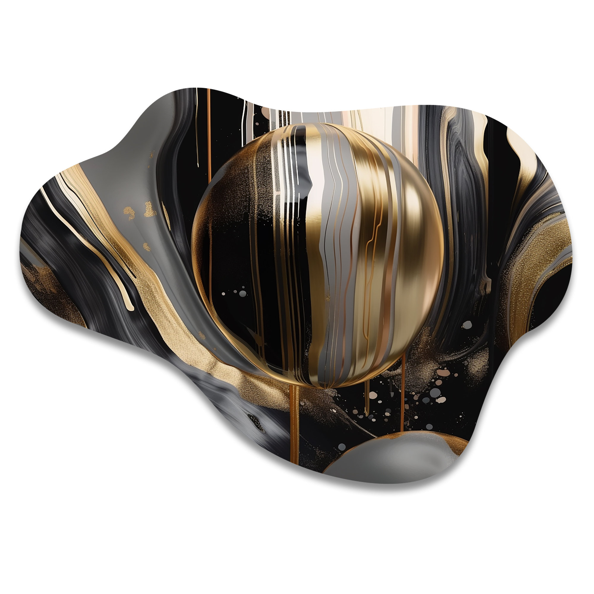 Everly Quinn Gold And Black Captivating Marble III - Abstract Marble