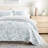 Becky Cameron Dusk Blue Floral Stripe Reversible Quilt Set-174733473