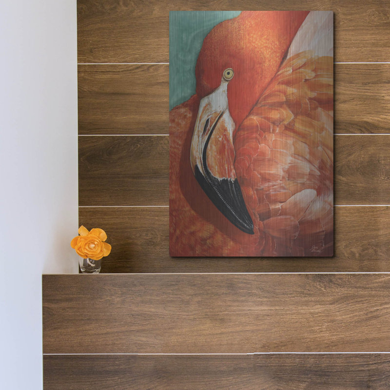  «Graceful Pink Flamingo» par Jim Brune, art mural en métal, 12 po x 16 po, H 16 po x l 12 po