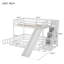 Lit superposé simple au-dessus de double en bois massif avec glissade, escalier de rangement et garde-corps de sécurité-1021637107