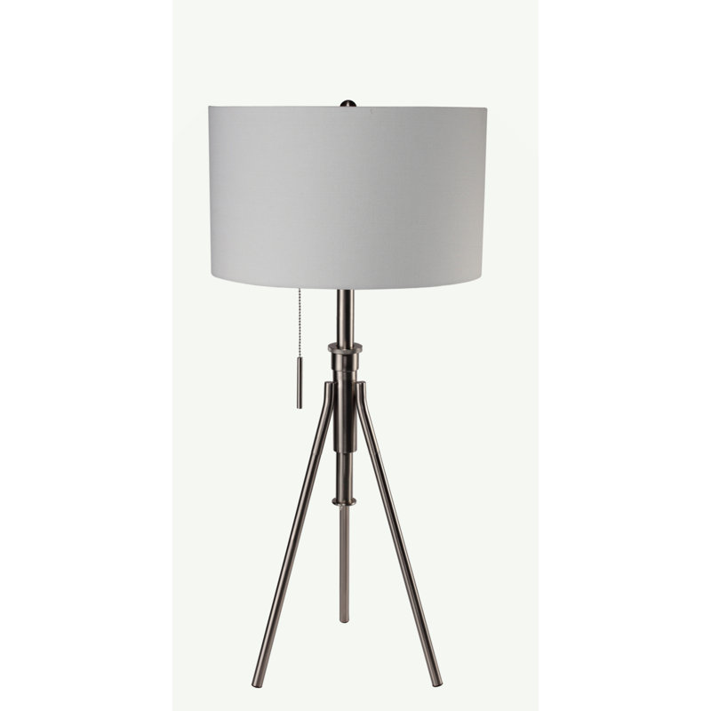32-37"H Adjustable Tripod Table Lamp, Silver