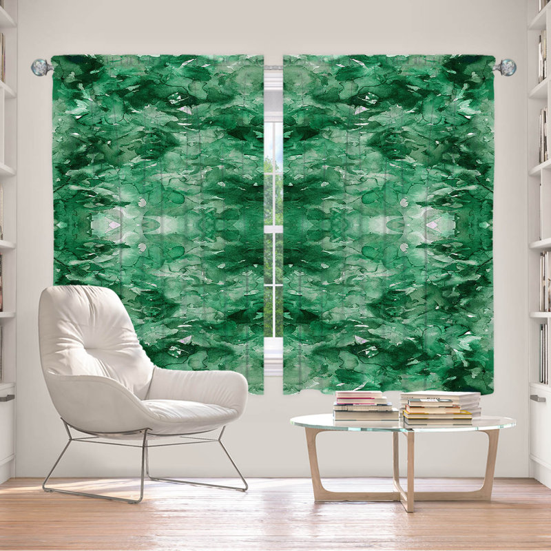 Rideau en polyester, Vert, L 56 po x L 78 po