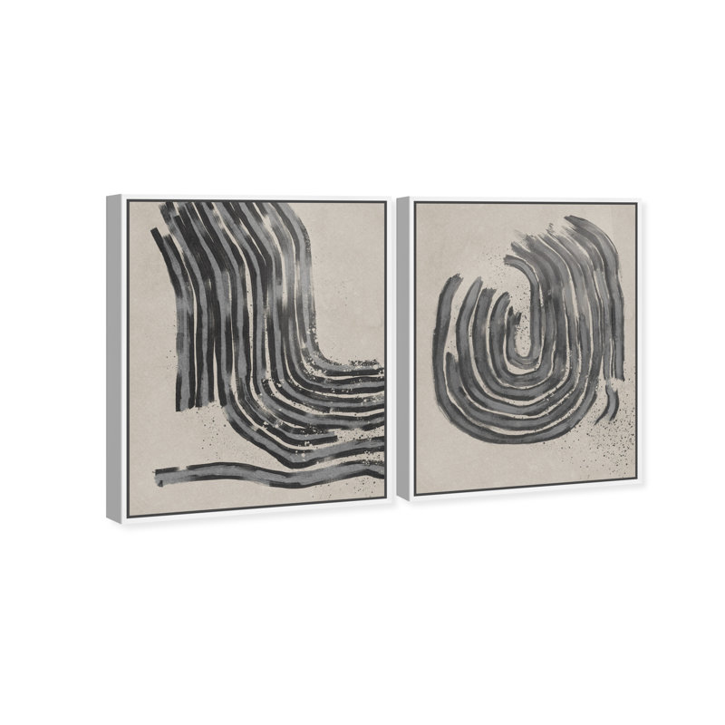 Two Spaces Set Set by Oliver Gal, 21"H x 25"W, White Floater Frame
