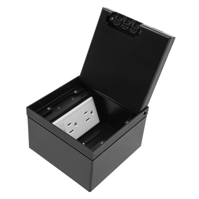 Recessed Floor Socket Box Kit Black