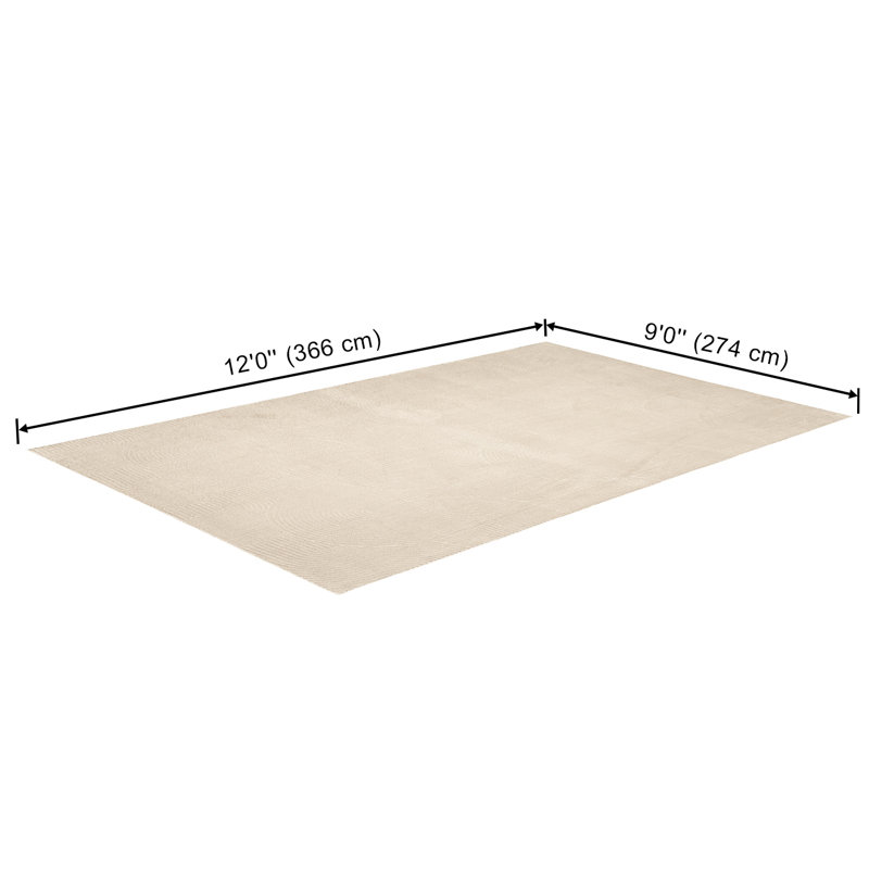 Elion Modern Machine Washable Cream Area Rug, 9'0" x 12'0", Cream