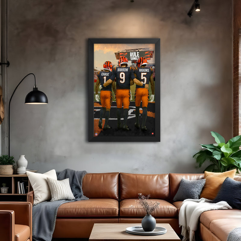 Affiche encadrée 3 joueurs des Bengals de Cincinnati (NFL), format 14 x 20 pouces, NFL Cincinnati Bengals
