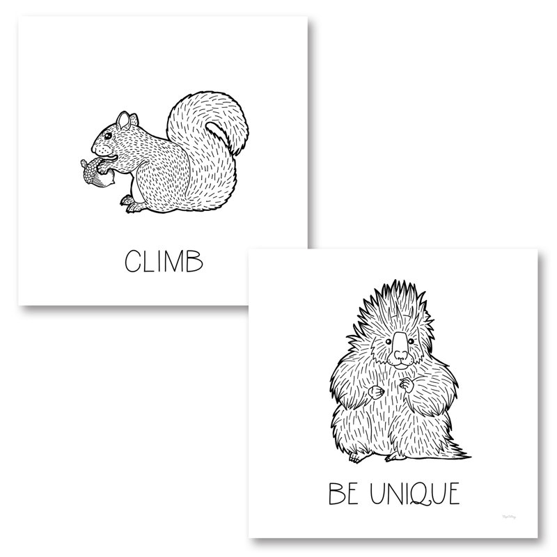«Color the Forest Climb & Be Unique», ensemble de 2 pièces encadrées, Papier, H 16 po x l 16 po x P 0,01 po