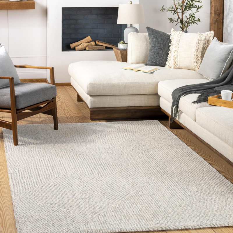 Tapis gris / ivoire Tina, Rectangle 9 pi x 12 pi
