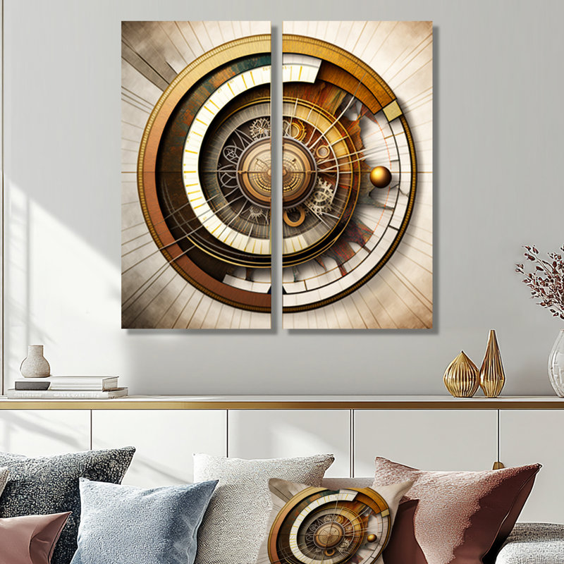 «Caclulation The Universe», art mural rétro en spirale, H 32 po x l 32 po, Toile tendue, Ne s’applique pas