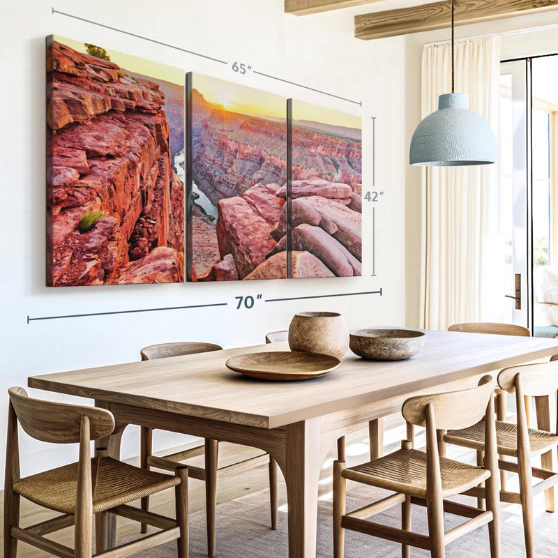 «Sunrise Over Grand Canyon» sur toile, H 42 po x l 65 po x P 1,25 po