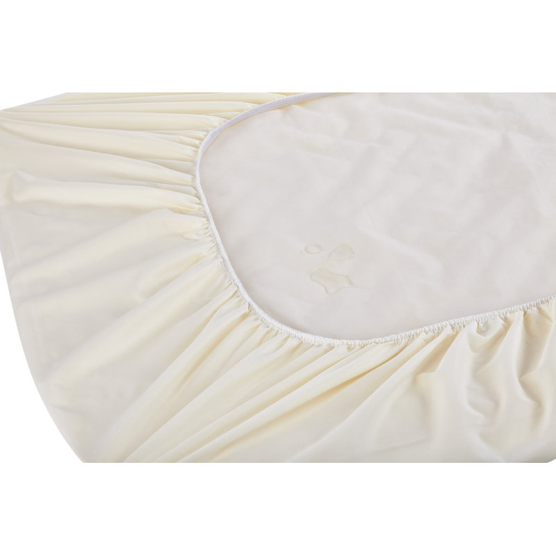 King Size Ivory Cotton and Wool Waterproof Mattress Protector