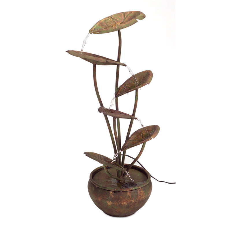 Bronze Metal Lotus Leaf Fountain 30.5"H