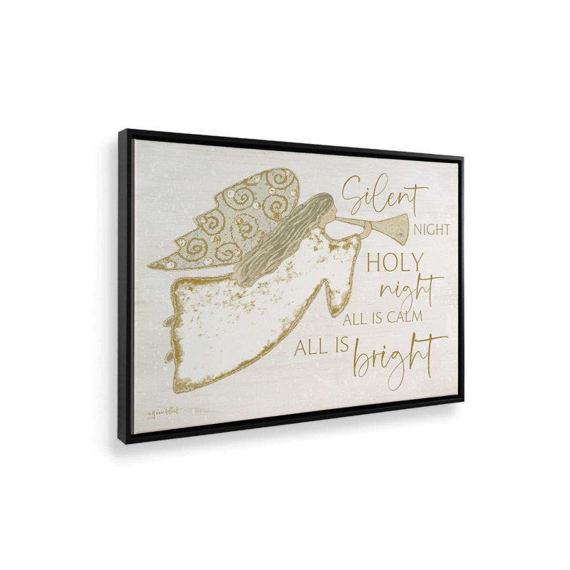«Silent Night Angel» par Annie Lapoint, reproduction d'art, Toile avec cadre, Noir, L 32 po x H 24 po