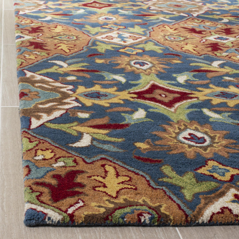 Tapis brun / bleu en laine touffeté à la main Cranmore, Rectangle 9 pi x 12 pi