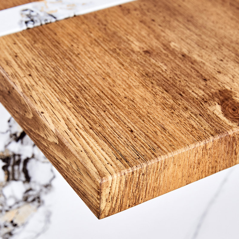 Table de salle à manger carrée de style moderne, table de salle à manger en panneau de fibres à densité moyenne, 55 X 31,5 pouces, peut être utilisée avec 4 ou 6 chaises.