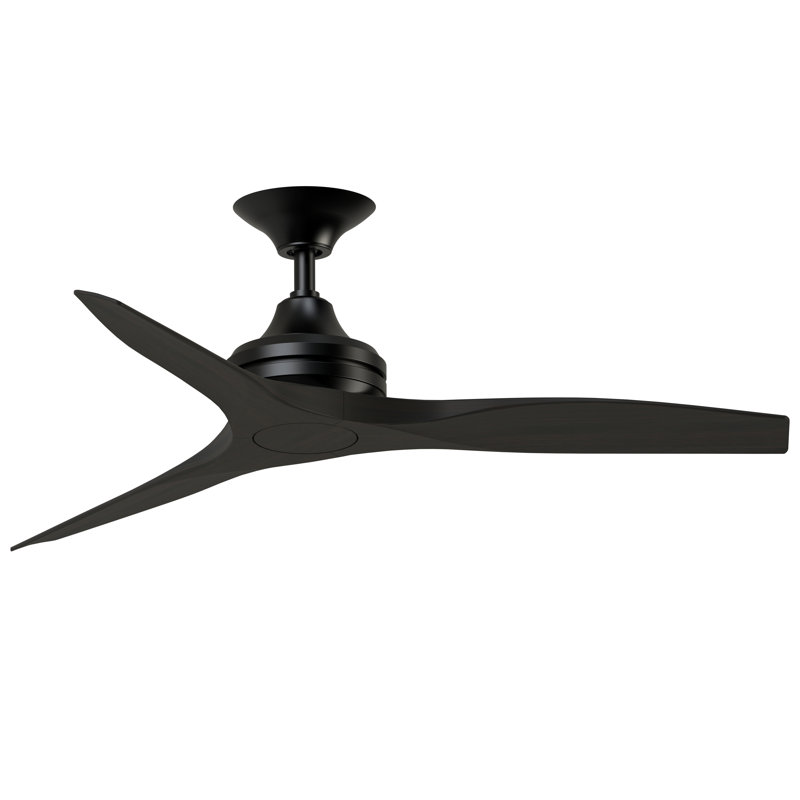 Spitfire 48 inch Indoor/Outdoor Ceiling Fan - Black with Dark Walnut Blades, Black, Dark Walnut