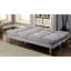 Futon gris contemporain en microfibre avec pieds de finition et support supplémentaire, convertible en lit pour crochet, pieds L 67 po x l 31 po H, support pour jeunes adultes