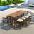 10-Piece Outdoor Dining Table Sets Included 2 Foldable Tables And Eight Stools With Cushions
