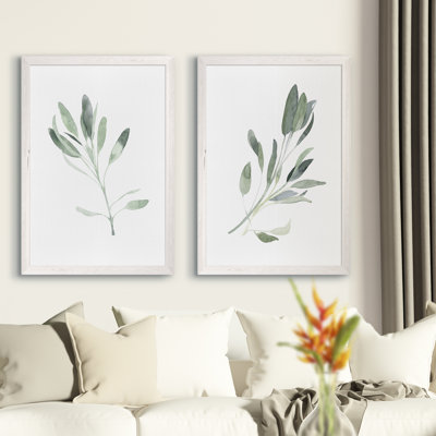 Simple Sage - 2 Piece Picture Frame Painting Print Set
