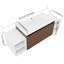 Meuble-lavabo mural de 60 po avec lavabo de comptoir en résine et 2 tablettes de rangement, 2 portes à fermeture douce (KD-Packing)-131299726-131299728