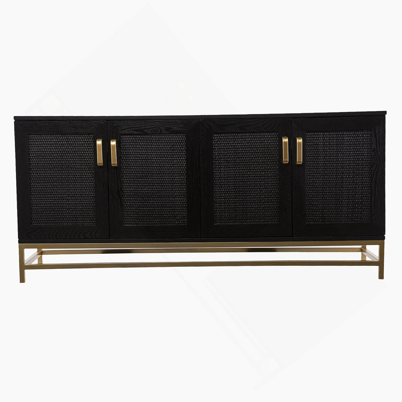 TV Stand, 4-Door Media Console, Storage Accent Cabinet For Living Room