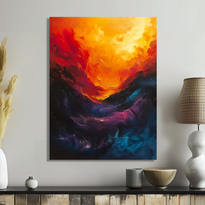 Orange Volcano Abstract Majesty - Volcano Wall Decor