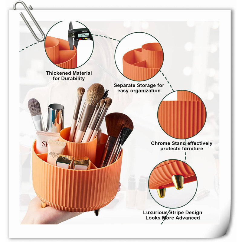 Organisateur de maquillage en plastique Aveyah, Orange