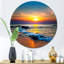 Bright Sunset of Waves Breaking at the Shore - Photographie sans cadre sur métal