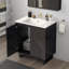 Ensemble de meuble-lavabo à cadre en bois massif 30 po (avec lavabo, armoire et rangement)-117530031