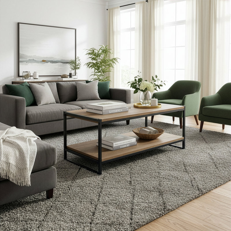 Wilhelmine Solid Wood Top Single Coffee Table