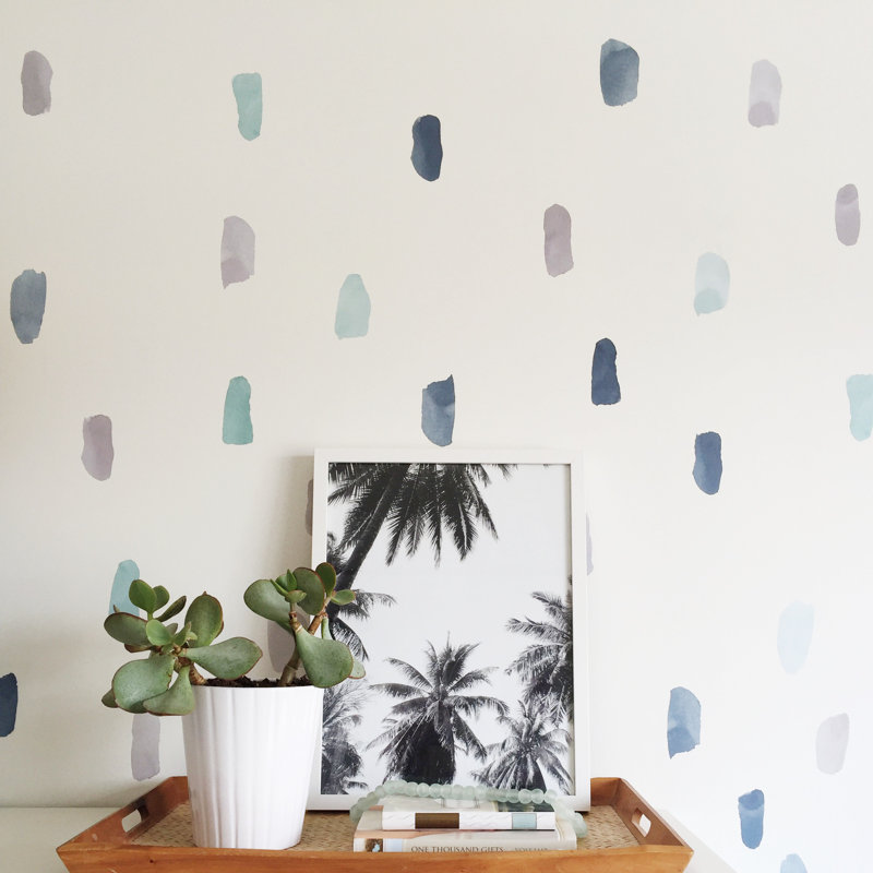Abstract Non-Wall Damaging Wall Decal, Blue