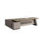 Bureau de direction 86,61 po moderne en forme de L gris minimaliste-1893705426